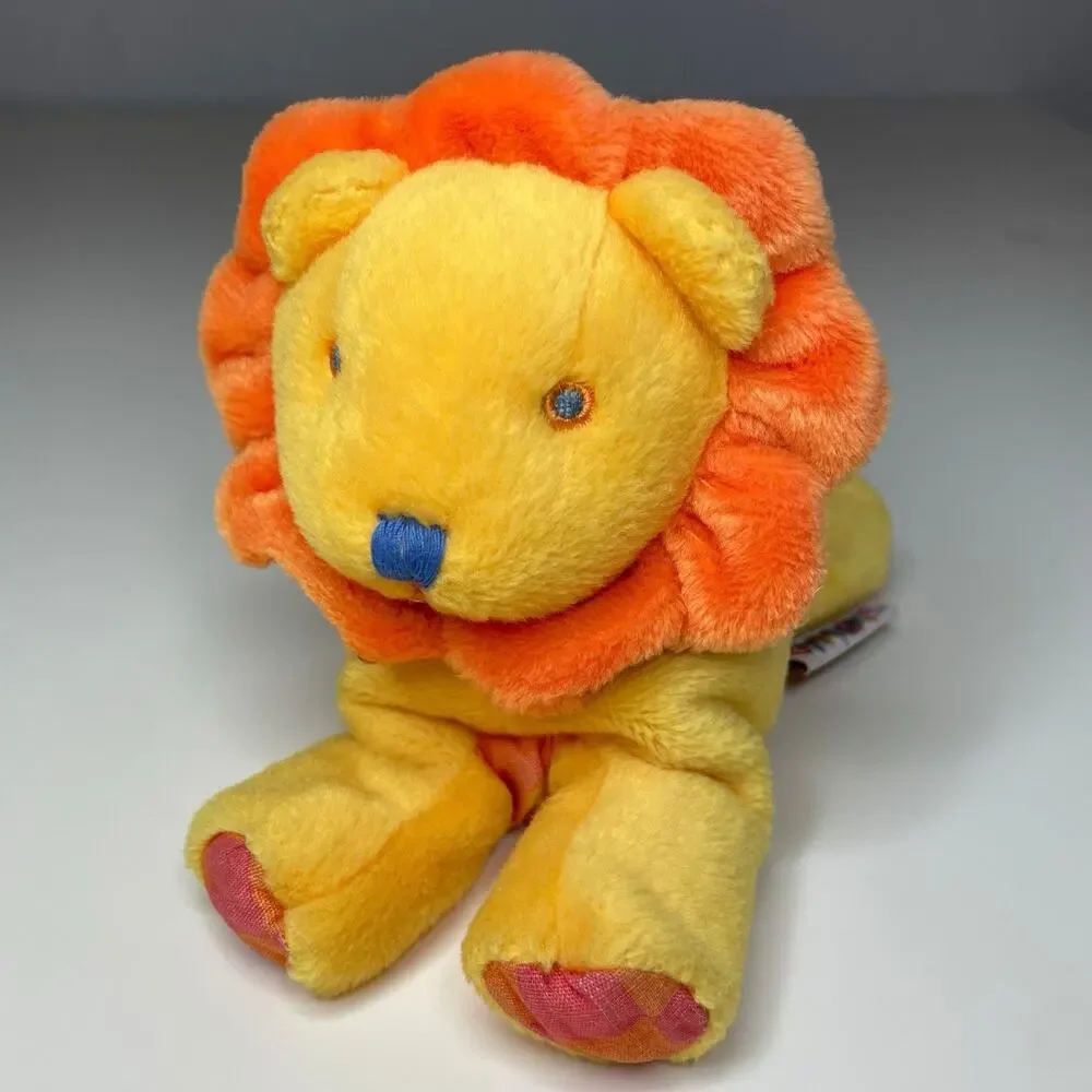 Vintage Gymboree Lion Plush Yellow Orange 5.5” Mini Small Stuffed Animal Lovey